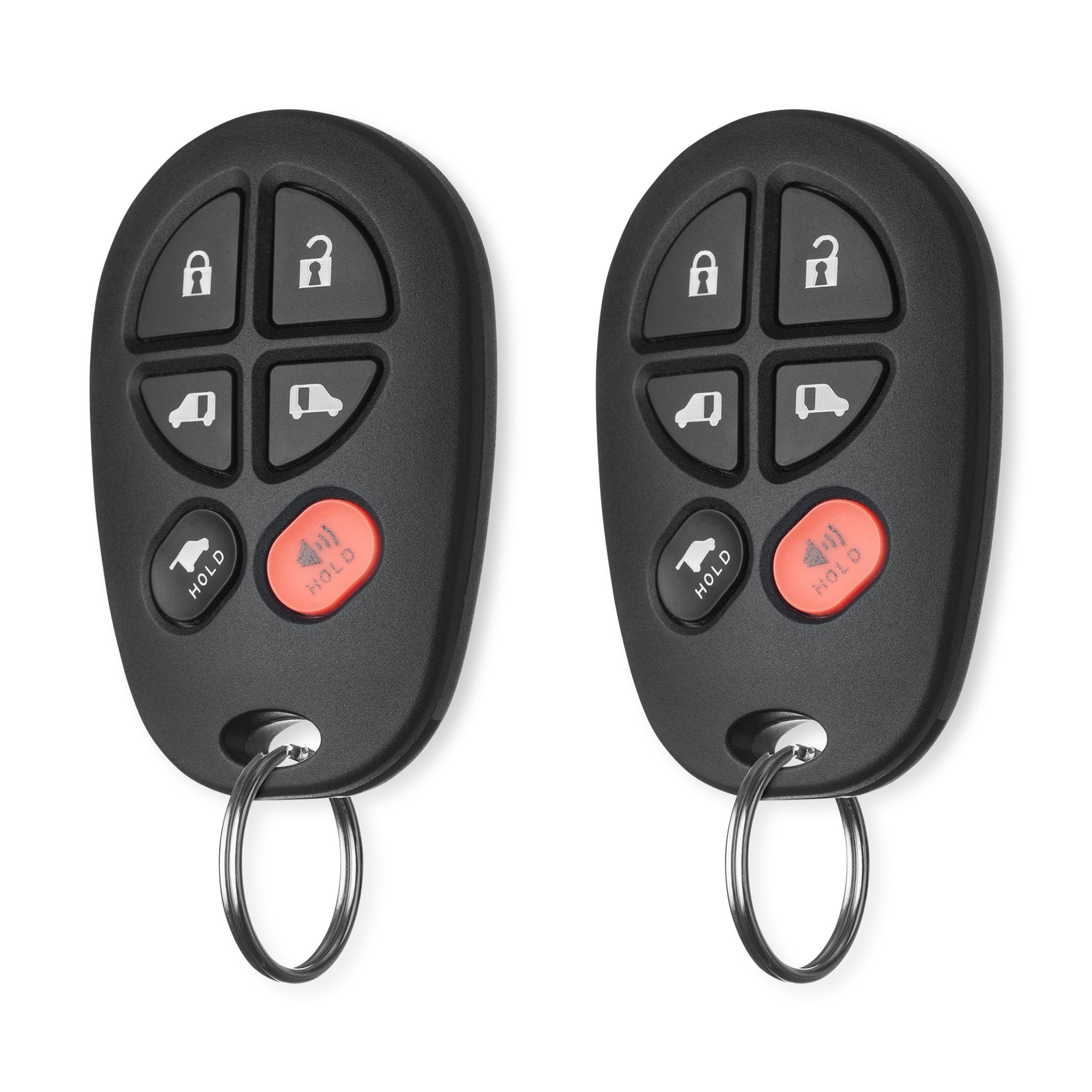 FOBTEK Key Fob Keyless Entry Remote for 2004-2018 Toyota Sienna Replacement for GQ43VT20T, 89742-AE051 (6-Button)